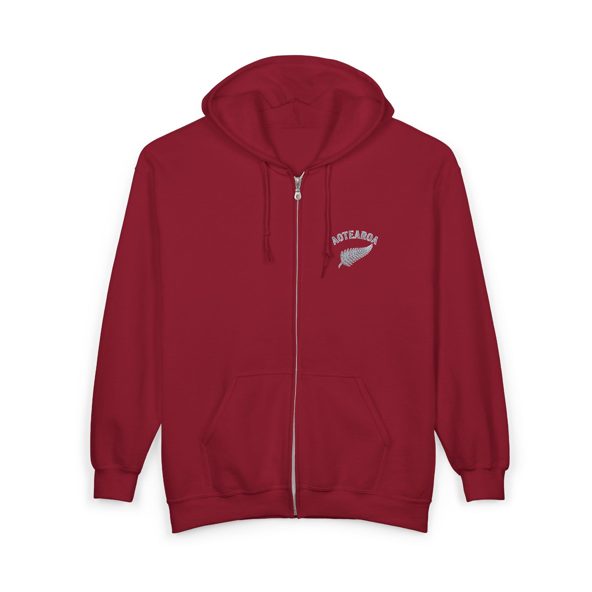 Aotearoa Zip Hoodie | New Zealand Hoodie | Silver Fern Hoodie | Kiwi Hoodie | Full Zip Hooded Sweatshirt | NZ Pride Hoodie