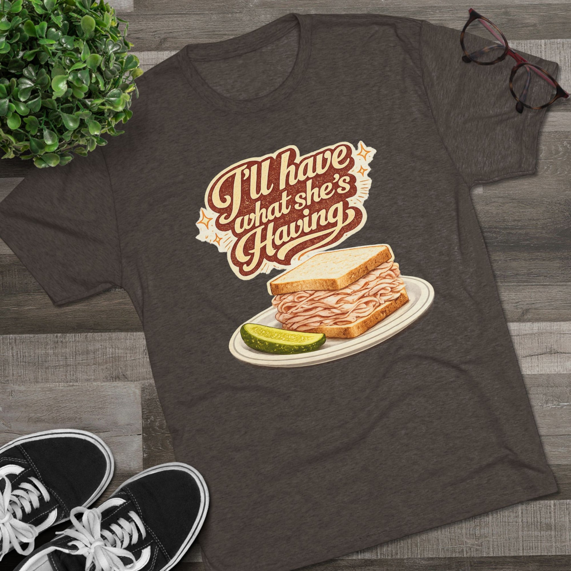 I'll Have What Shes Having Shirt, Funny Deli Sandwich Tee, Movie Quote T-Shirt, Foodie Gift for Her, Retro Graphic Tee, Rom Com Fan Shirt