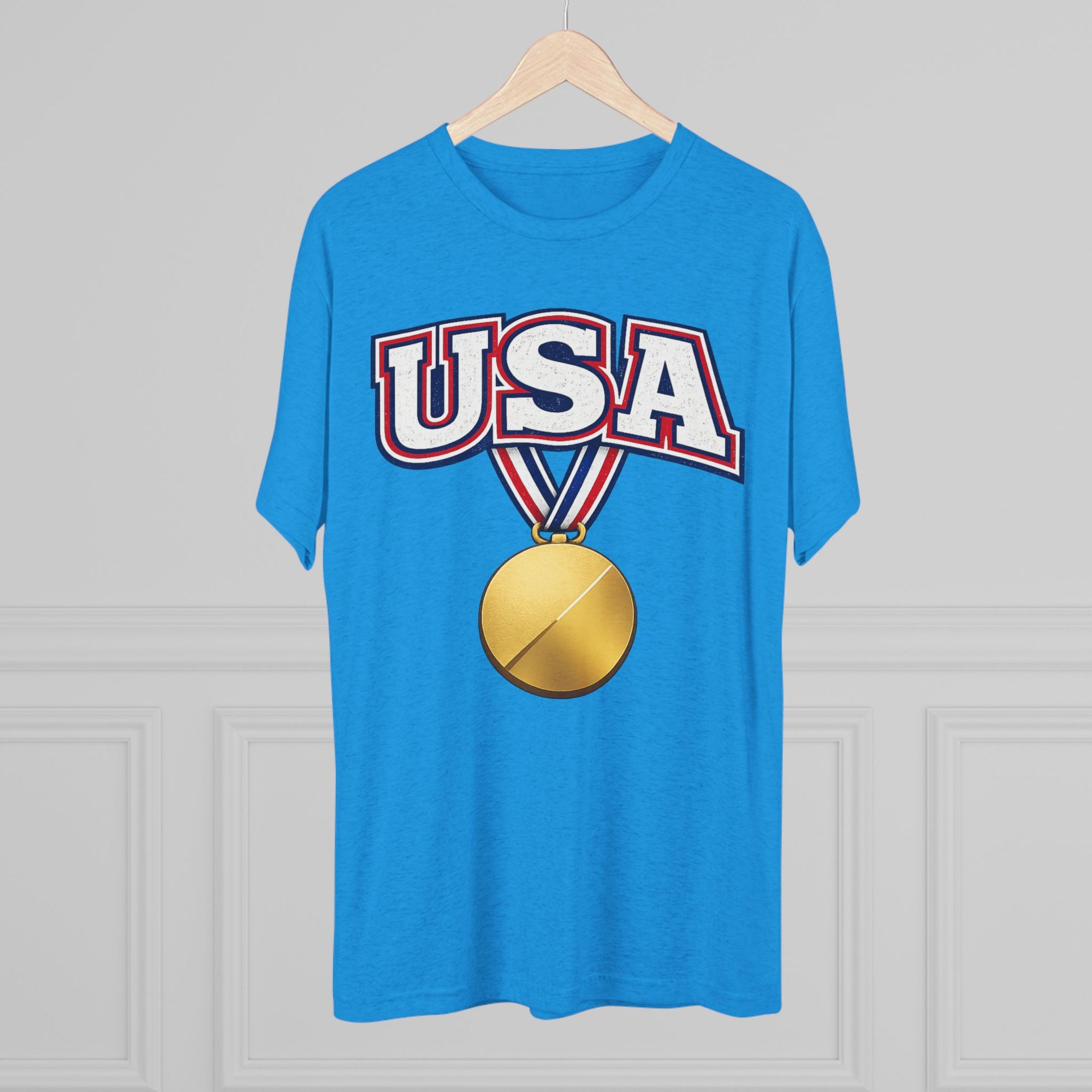 USA Medal Graphic Tee | Patriotic Sports Shirt, 4th of July Apparel