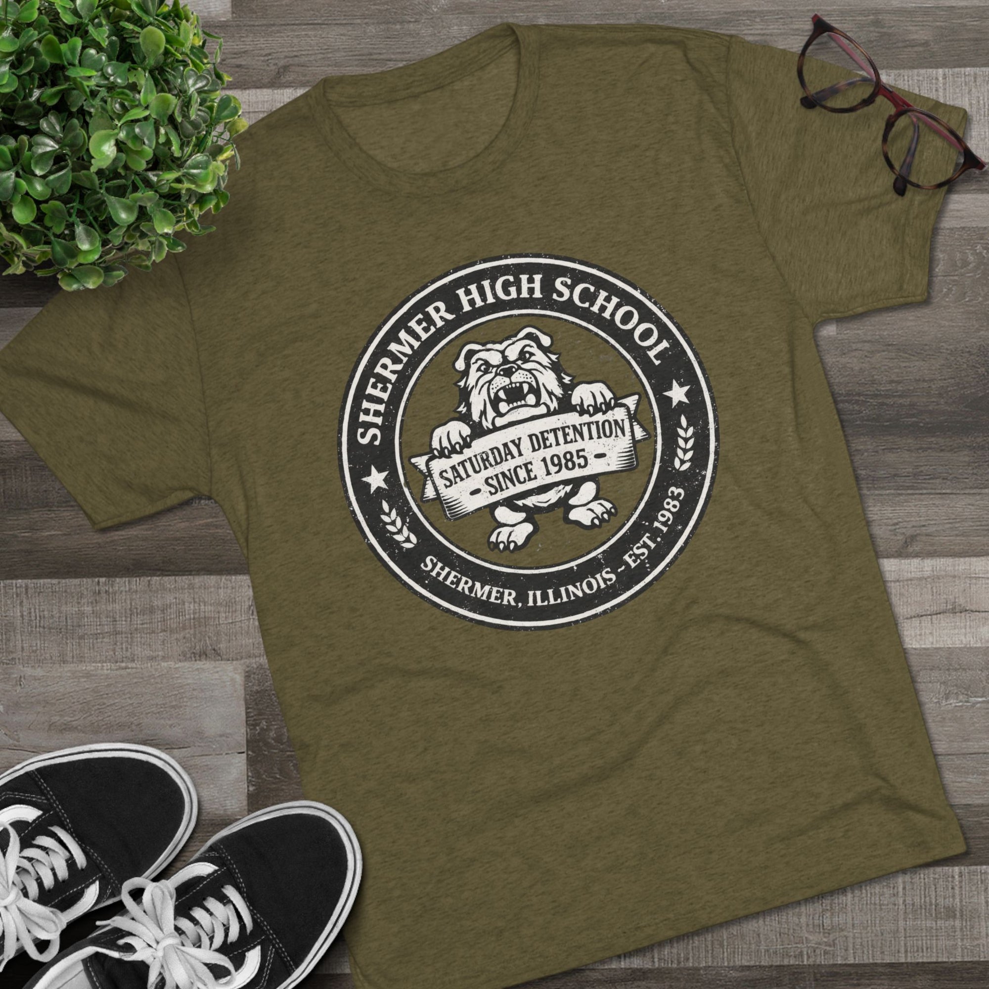 Shermer High School Shirt, Breakfast Club Tee, Saturday Detention 1985, Fake School Crest Tee, 80s Movie Gift, Funny Nostalgia Shirt