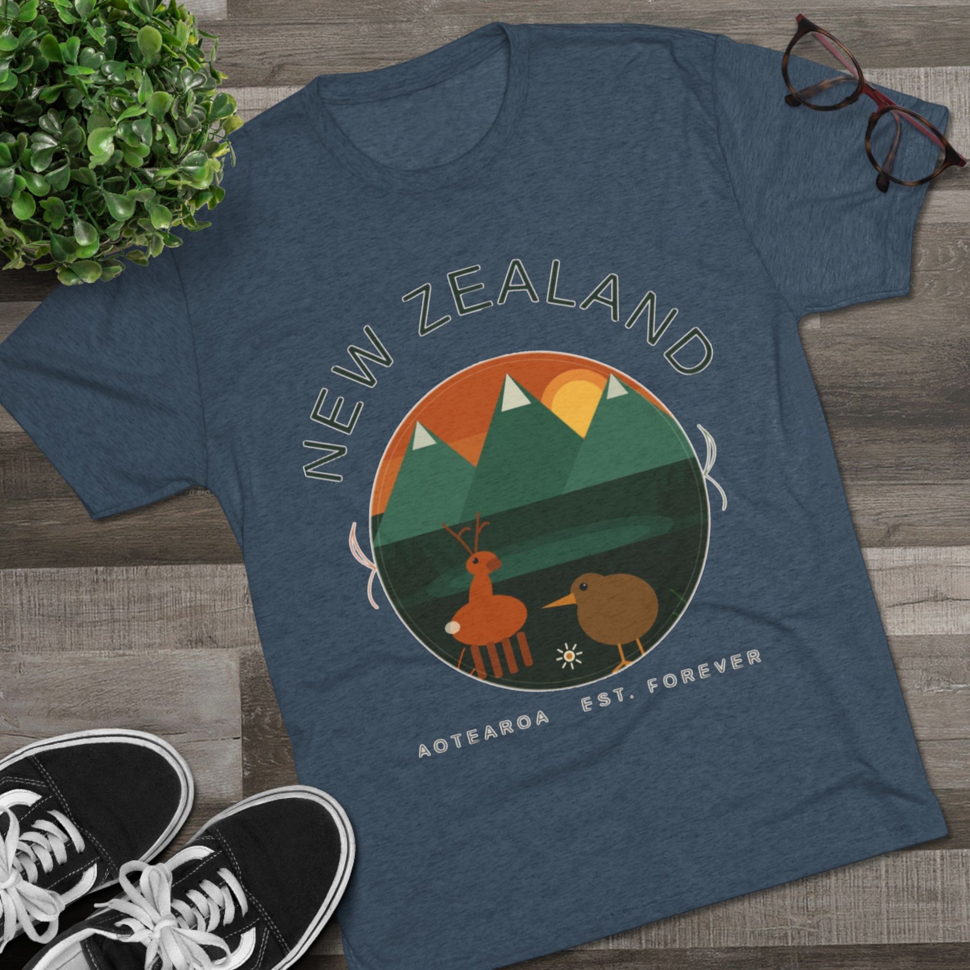 Aotearoa New Zealand Tri-Blend Tee, Classic Soft Shirt for Men &amp; Women, Kiwi Travel Top, Vintage Tshirt, Souvenir