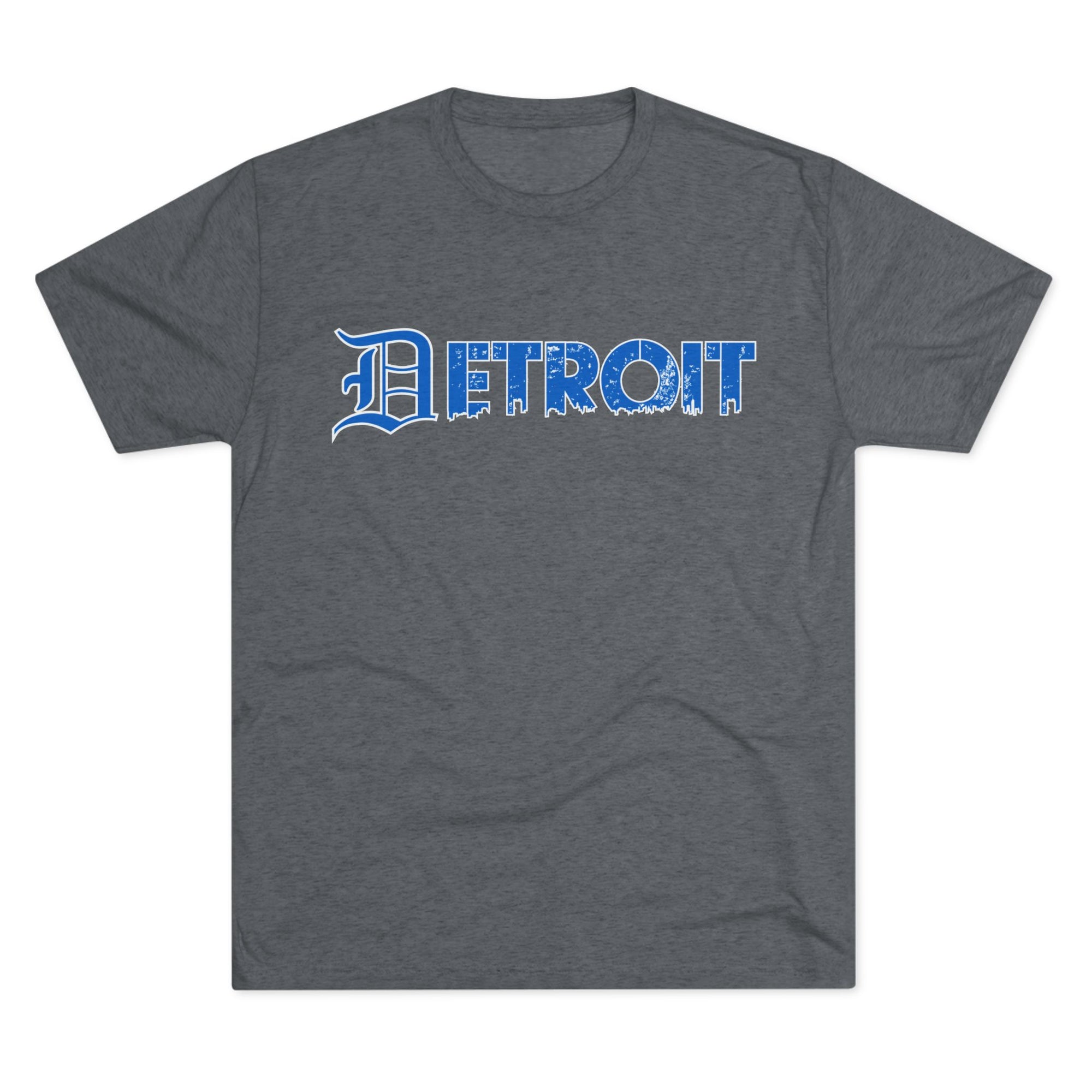 Copy of Detroit Blue &amp; White Triblend T-Shirt | Old English Detroit Tee | Super Soft Vintage Detroit Shirt | Detroit Streetwear | Motor City Tee