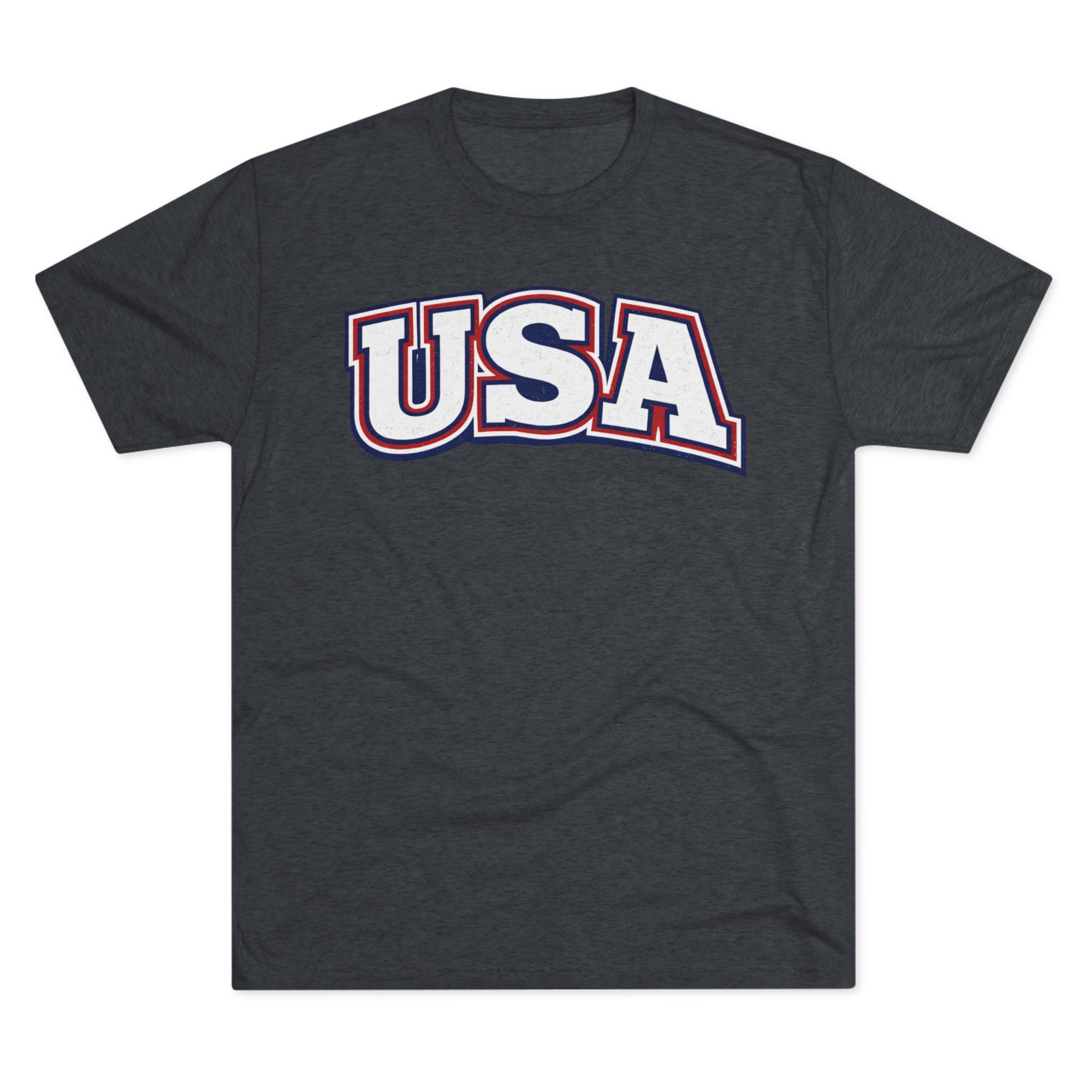 USA Retro Arch Tee | Patriotic Red White Blue Graphic Shirt