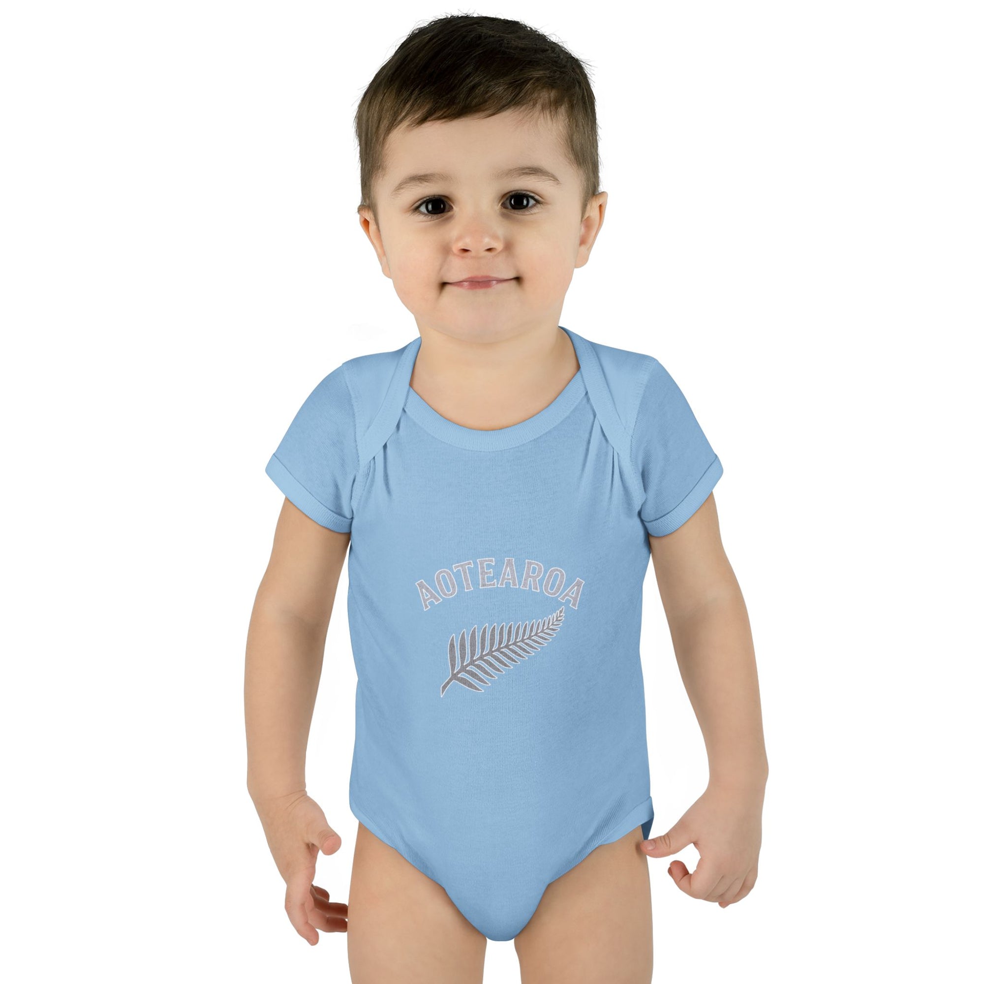New Zealand Baby Onesie | Aotearoa Baby Outfit | Kiwi Infant Bodysuit | NZ Baby Clothes | Silver Fern Baby Gift