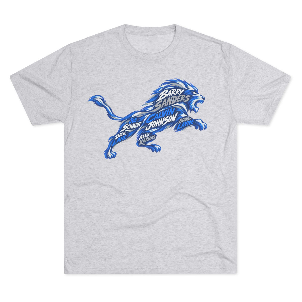 All-time Lions Names Vintage Sports Tee | Detroit Football Names Triblend Soft T-Shirt
