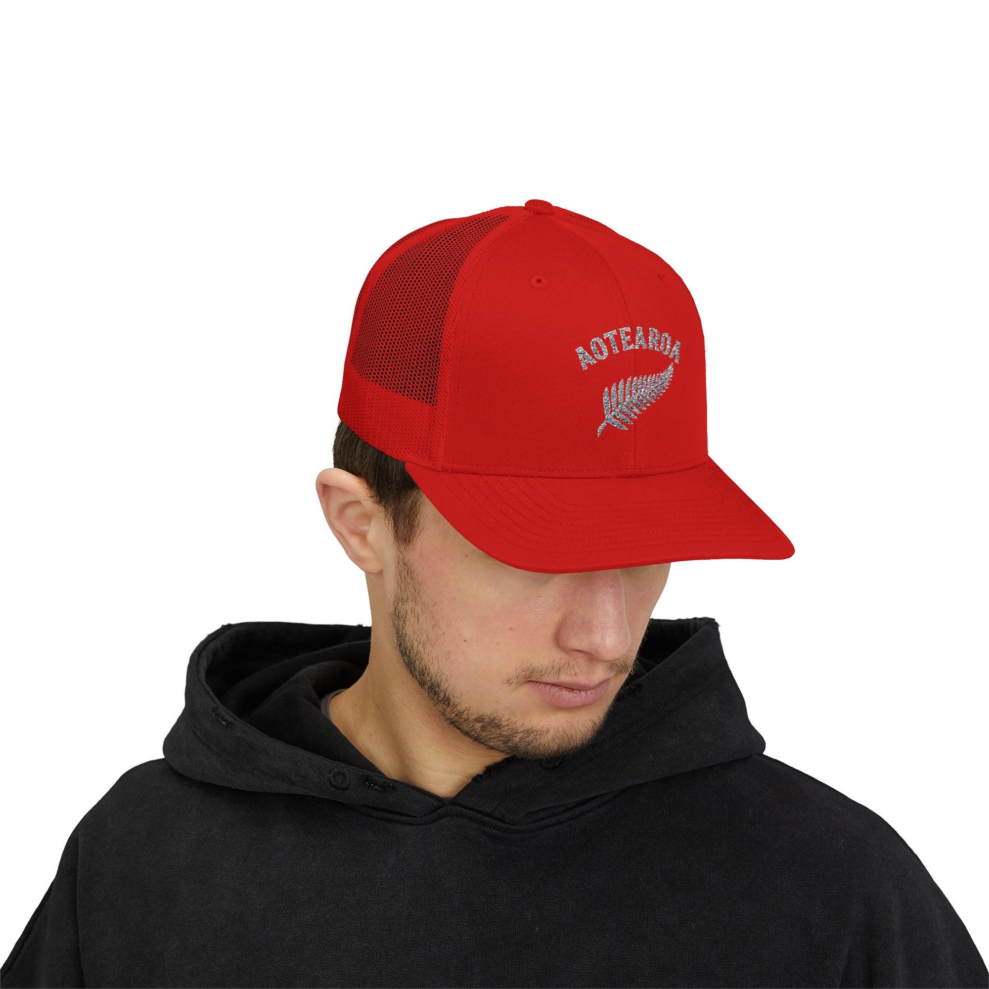 Aotearoa Hat Embroidered | Silver Fern Hat | New Zealand Cap | Kiwi Hat | NZ Pride Hat | Minimalist Snapback Trucker Hat