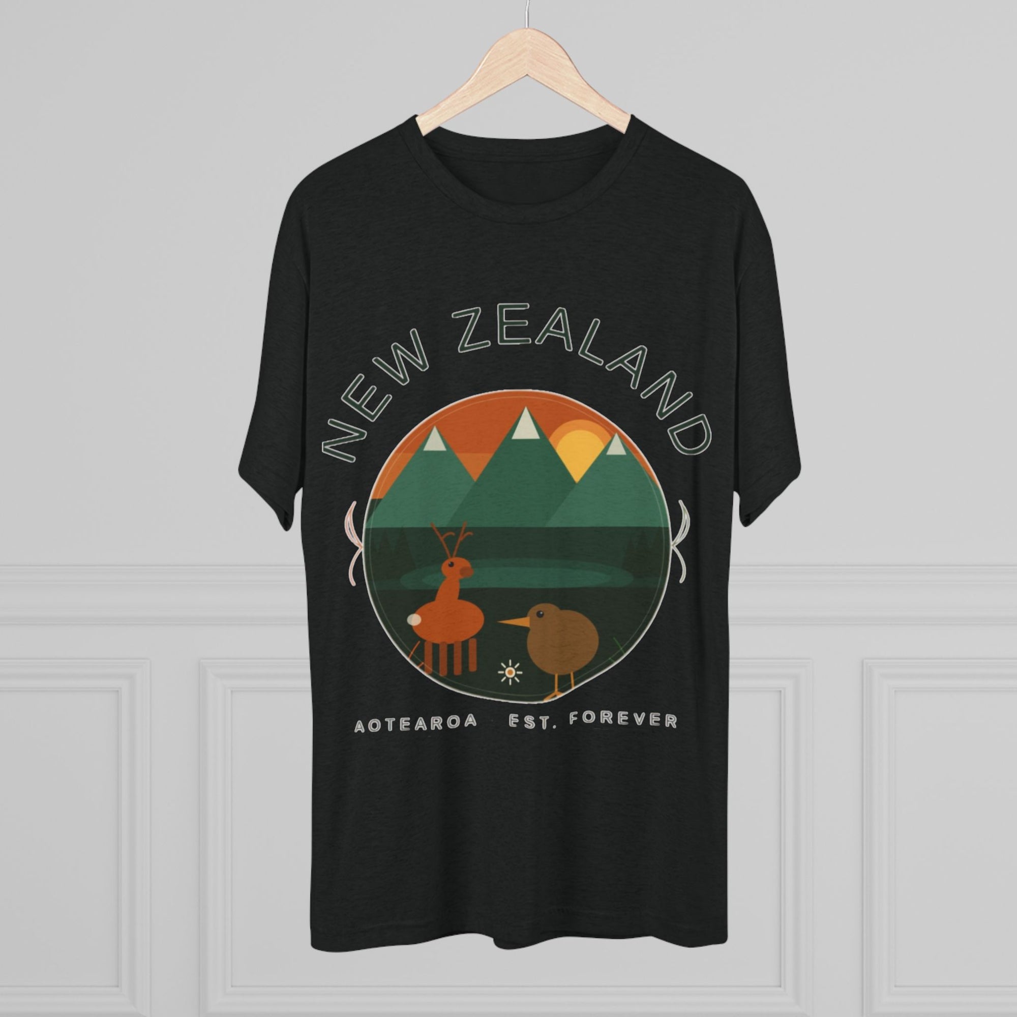 Aotearoa New Zealand Tri-Blend Tee, Classic Soft Shirt for Men &amp; Women, Kiwi Travel Top, Vintage Tshirt, Souvenir