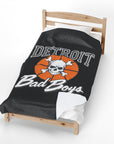 Detroit Bad Boys Skull Basketball Blanket | Velveteen Plush Blanket