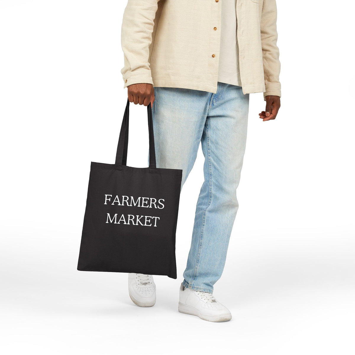Farmers Market Cotton Canvas Tote Bag | Natural Market Shopper