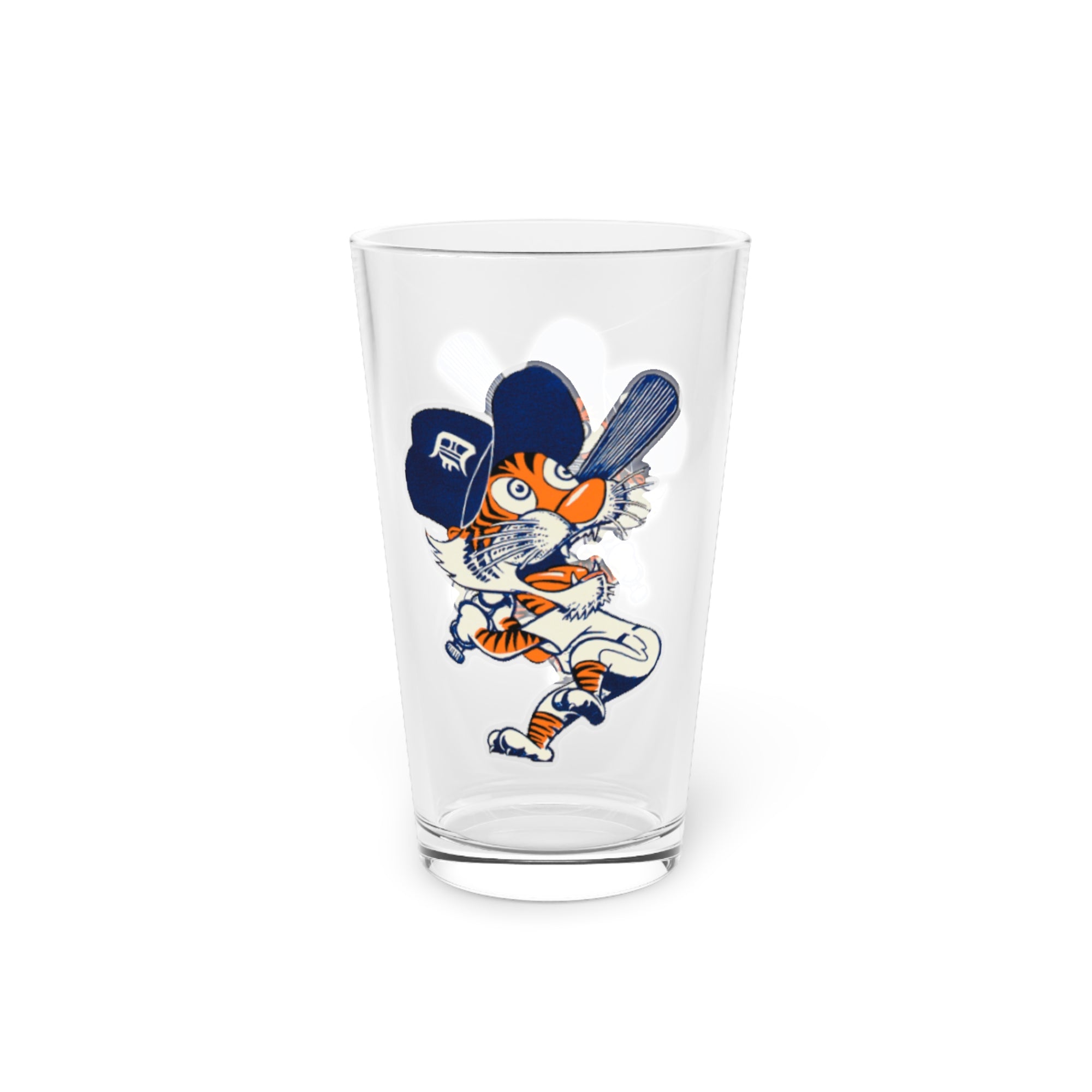 Baseball Tiger Mascot Pint Glass | 16oz