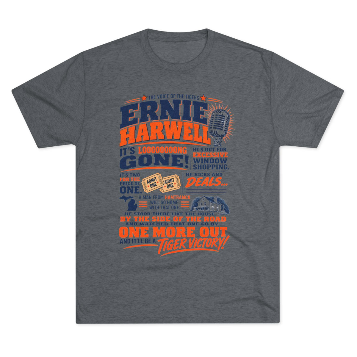 Ernie Harwell Vintage Sports Quote Tee | Detroit Baseball Legend Triblend Soft T-Shirt