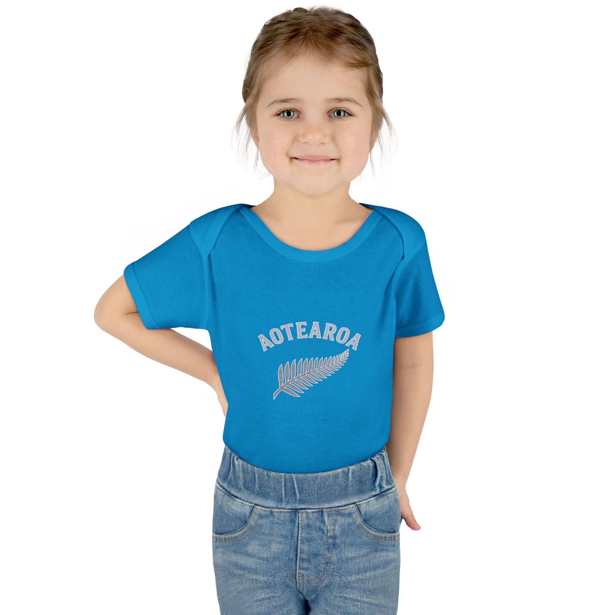 New Zealand Baby Onesie | Aotearoa Baby Outfit | Kiwi Infant Bodysuit | NZ Baby Clothes | Silver Fern Baby Gift