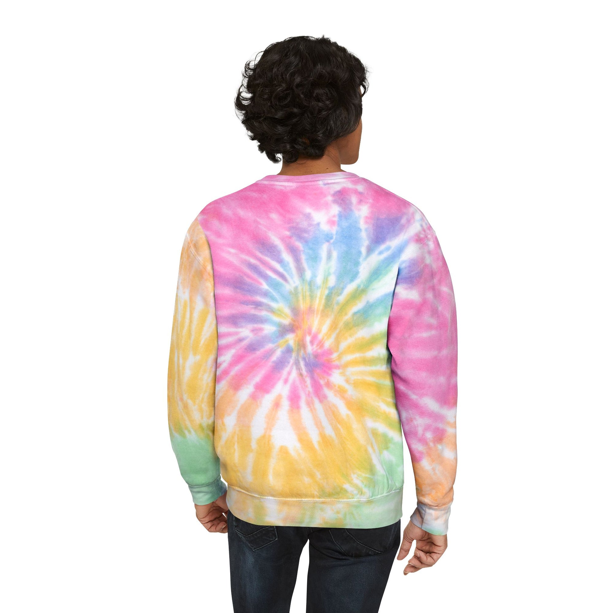 Dancing Rainbow Bears Sweatshirt | Light Blue Tie-Dye Crewneck