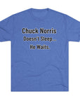 Chuck Norris Doesn't Sleep He Waits Shirt | Funny Chuck Norris Tee | Retro Humor Shirt | Dad Joke T-Shirt | Classic Funny Gift