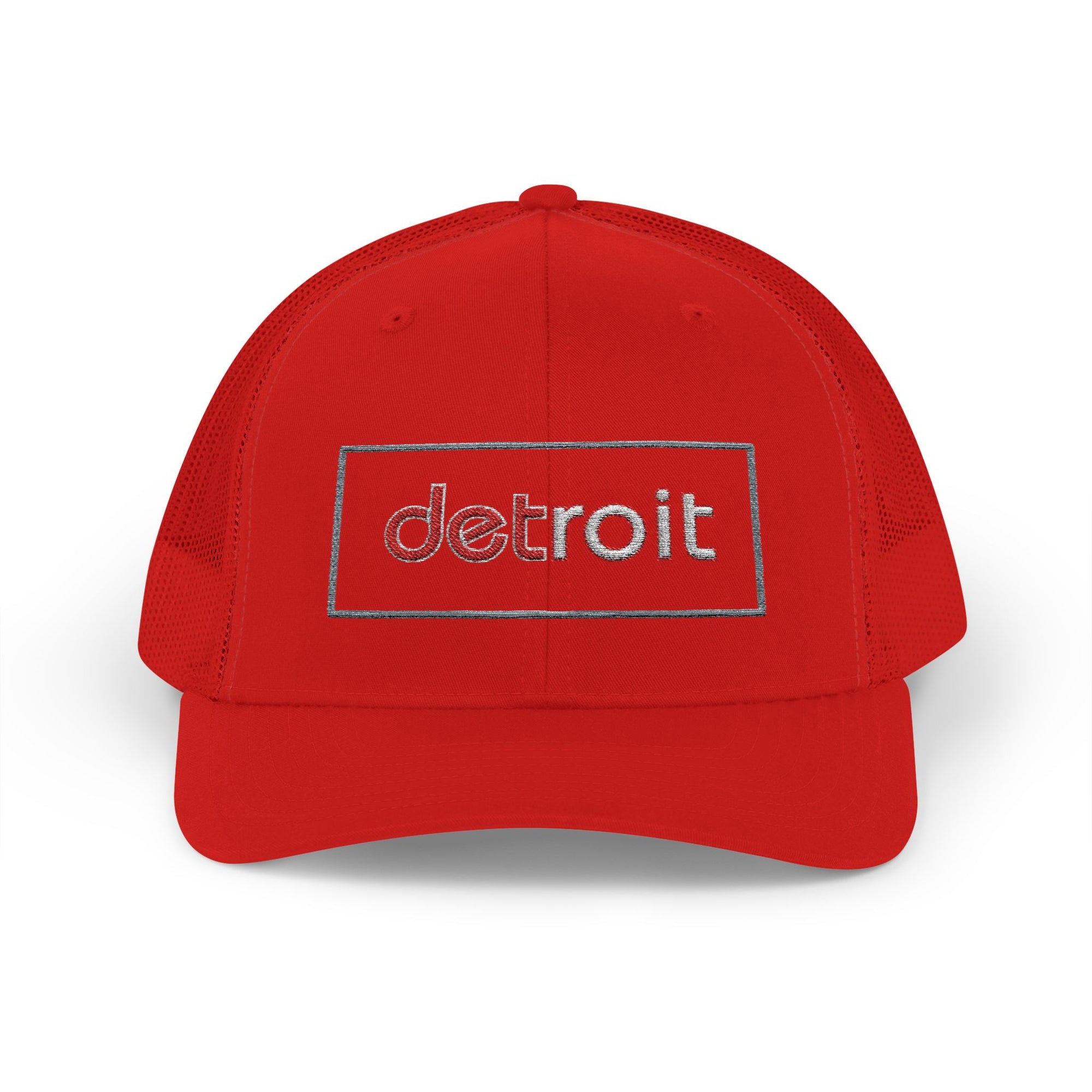 Detroit Hat Embroidered | Red White Detroit Cap | Lowercase Detroit Hat | Detroit Hockey Colors Hat | Minimalist Snapback | Trucker Hat