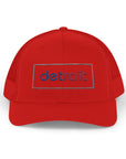 Detroit Hat Embroidered | Red Blue Detroit Cap | Lowercase Detroit Hat | Detroit Basketball Colors Hat | Minimalist Snapback | Trucker Hat