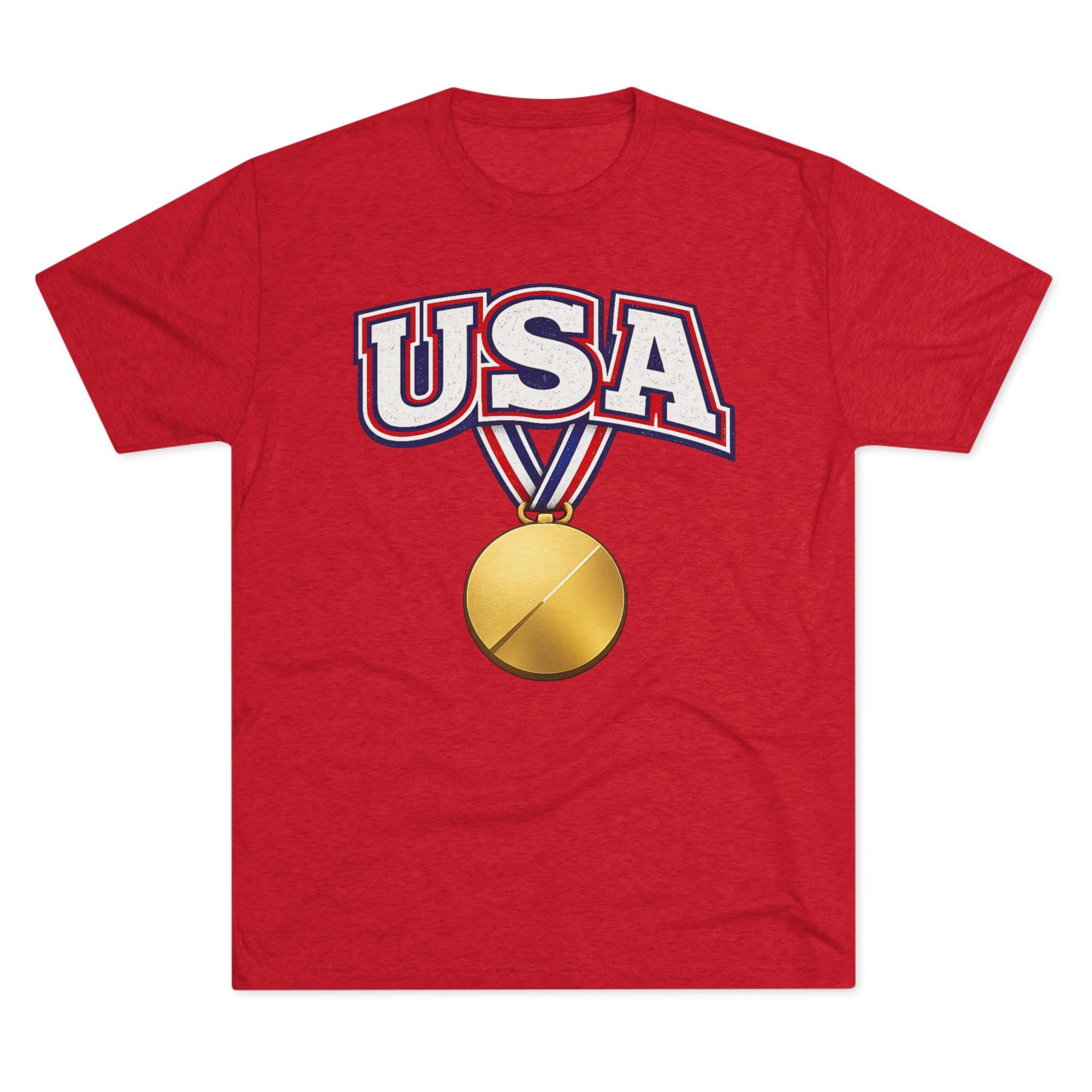 USA Medal Graphic Tee | Patriotic Sports Shirt, 4th of July Apparel
