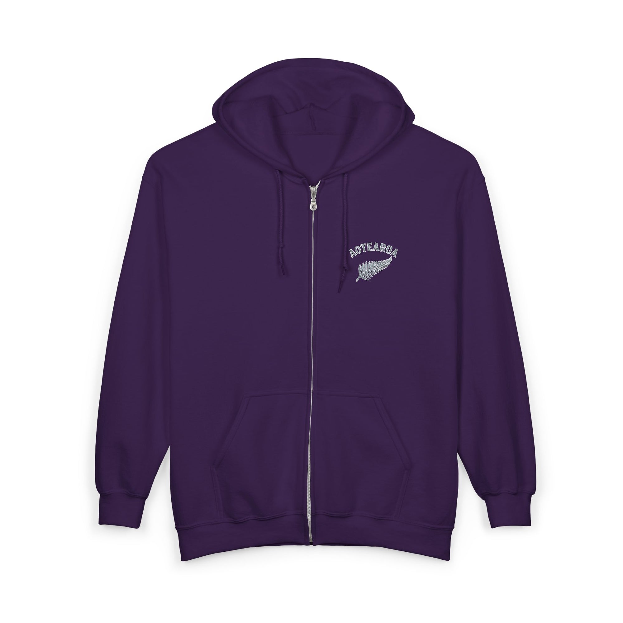 Aotearoa Zip Hoodie | New Zealand Hoodie | Silver Fern Hoodie | Kiwi Hoodie | Full Zip Hooded Sweatshirt | NZ Pride Hoodie