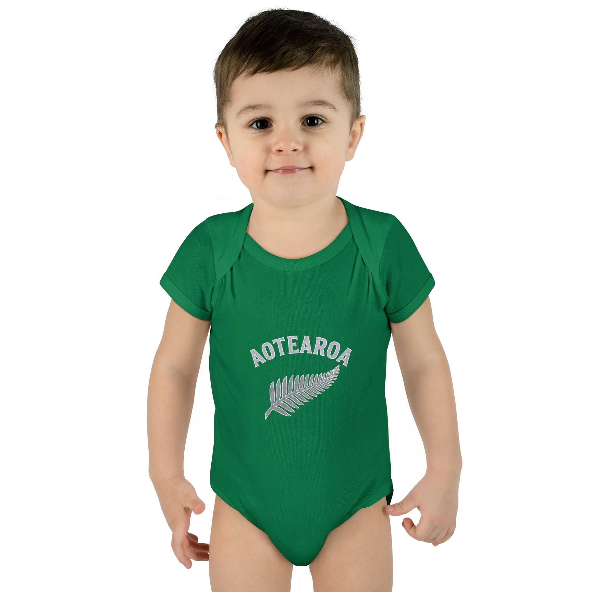 New Zealand Baby Onesie | Aotearoa Baby Outfit | Kiwi Infant Bodysuit | NZ Baby Clothes | Silver Fern Baby Gift