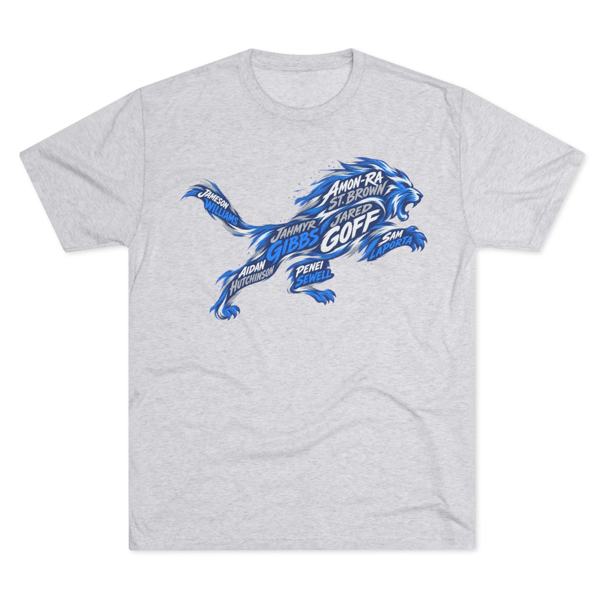 Lions Names Vintage Sports Tee | Detroit Football Names Triblend Soft T-Shirt