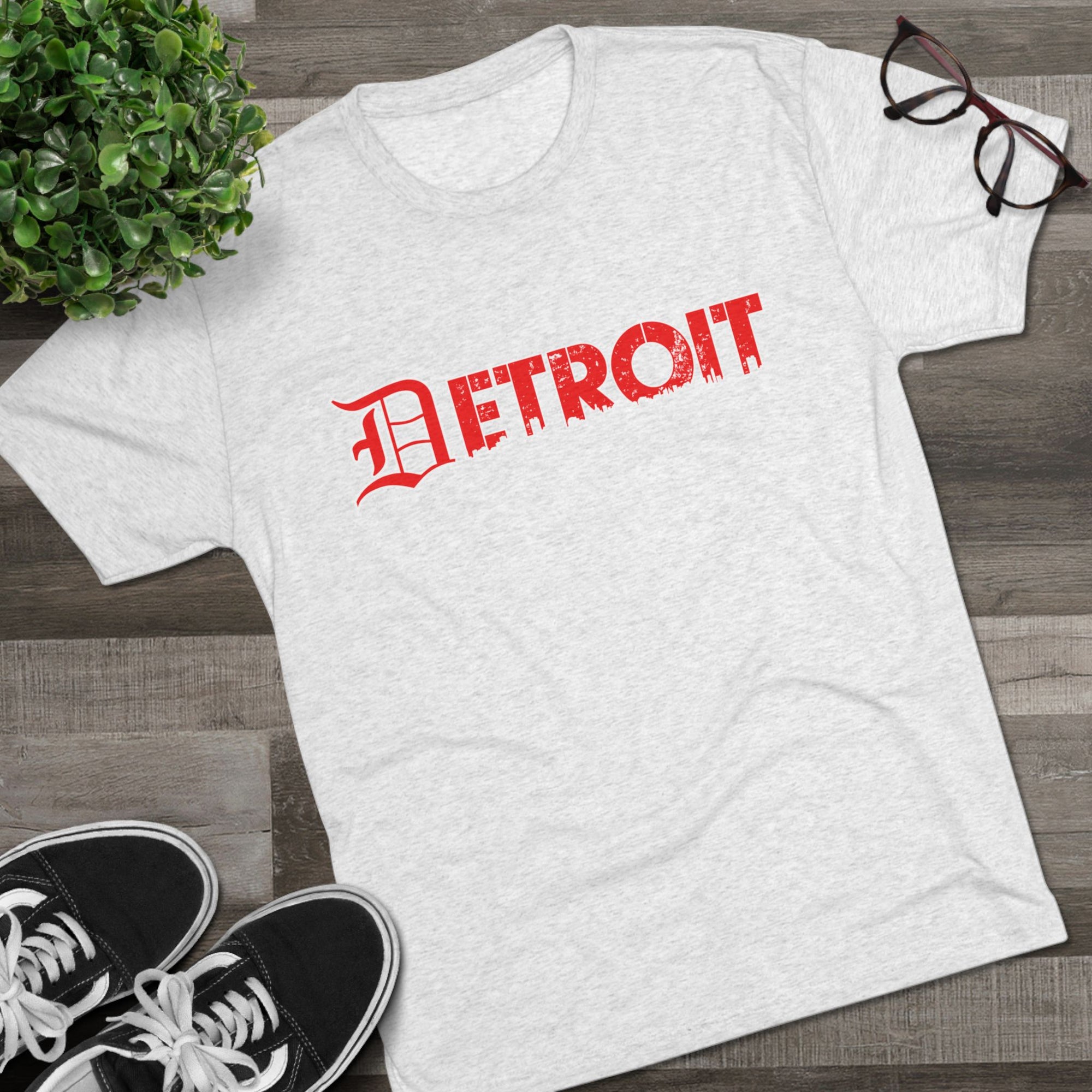Detroit Triblend T-Shirt | Old English Detroit Tee | Super Soft Vintage Detroit Shirt | Premium Detroit Streetwear | Motor City Tee