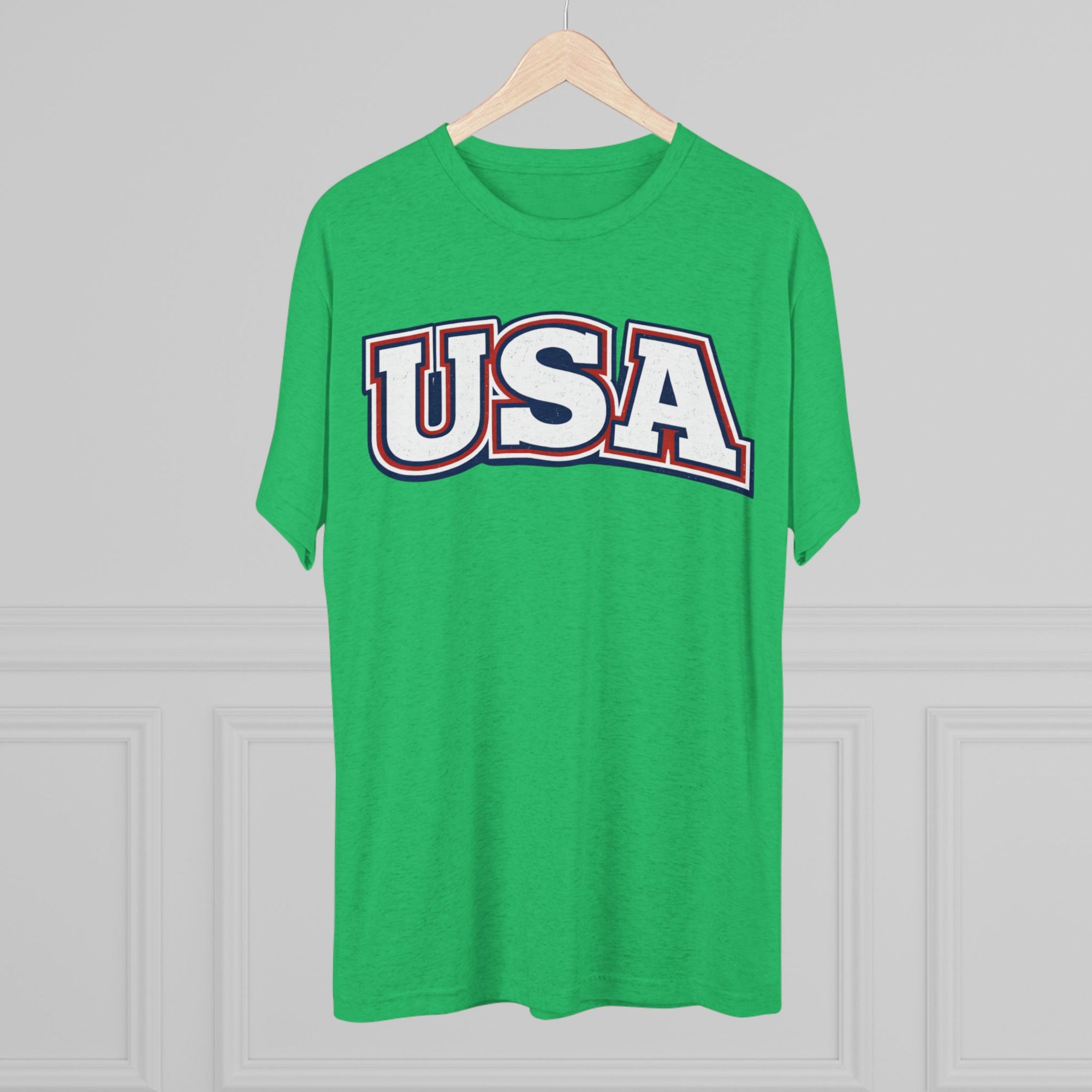 USA Retro Arch Tee | Patriotic Red White Blue Graphic Shirt