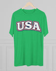 USA Retro Arch Tee | Patriotic Red White Blue Graphic Shirt