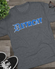 Detroit Blue & White Triblend T-Shirt | Old English Detroit Tee | Super Soft Vintage Detroit Shirt | Detroit Streetwear | Motor City Tee