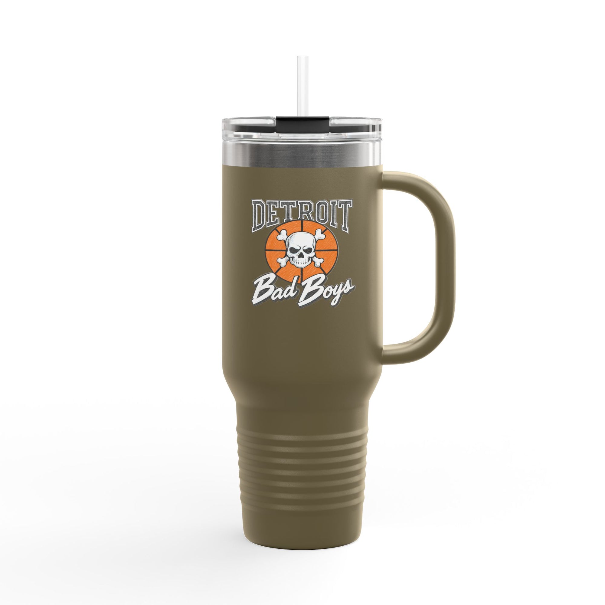 Bad Boys Detroit 40oz Tumbler | Stanley Style Cup | Detroit Basketball Tumbler | Retro Basketball Mug | Insulated Travel Mug | Pistons Cup