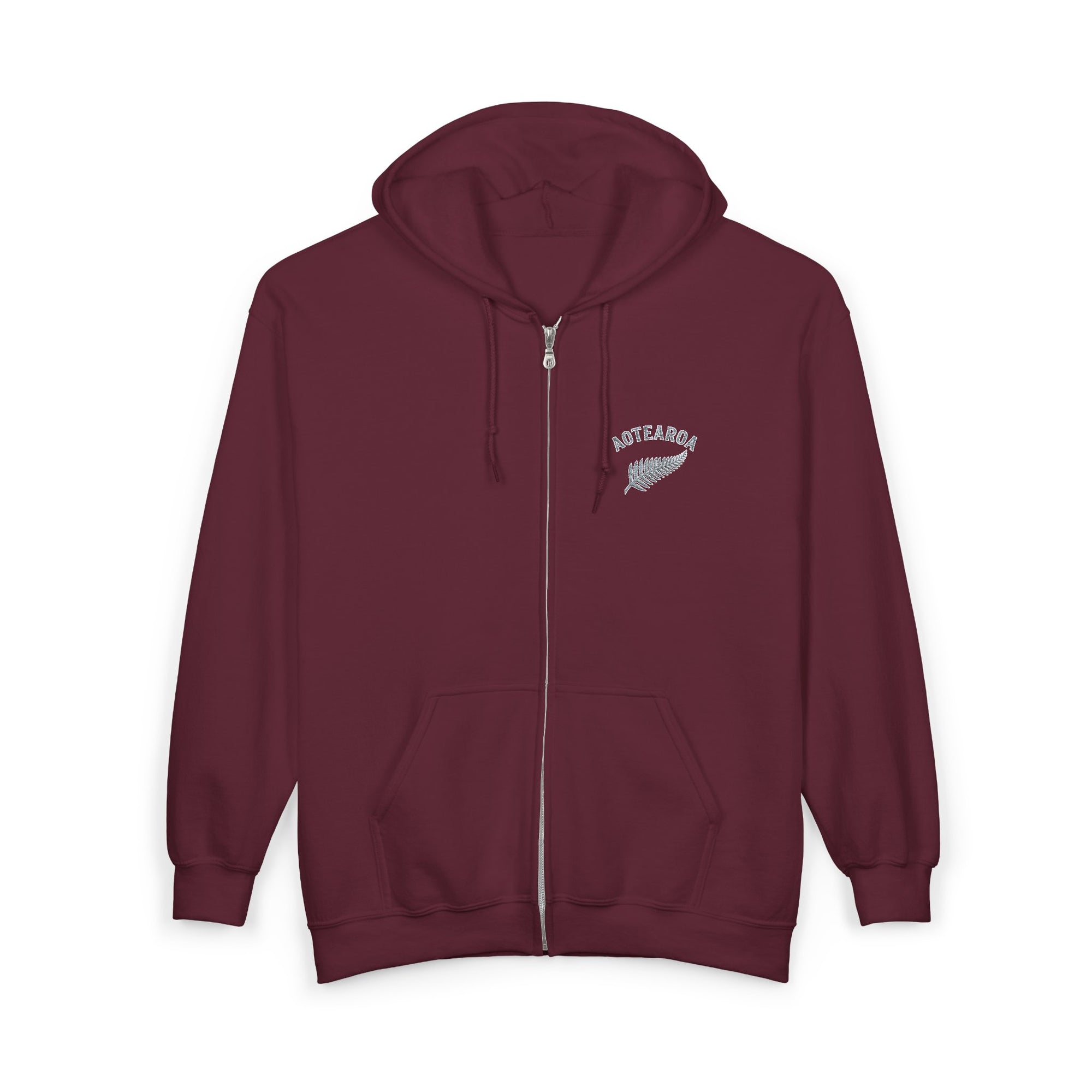Aotearoa Zip Hoodie | New Zealand Hoodie | Silver Fern Hoodie | Kiwi Hoodie | Full Zip Hooded Sweatshirt | NZ Pride Hoodie