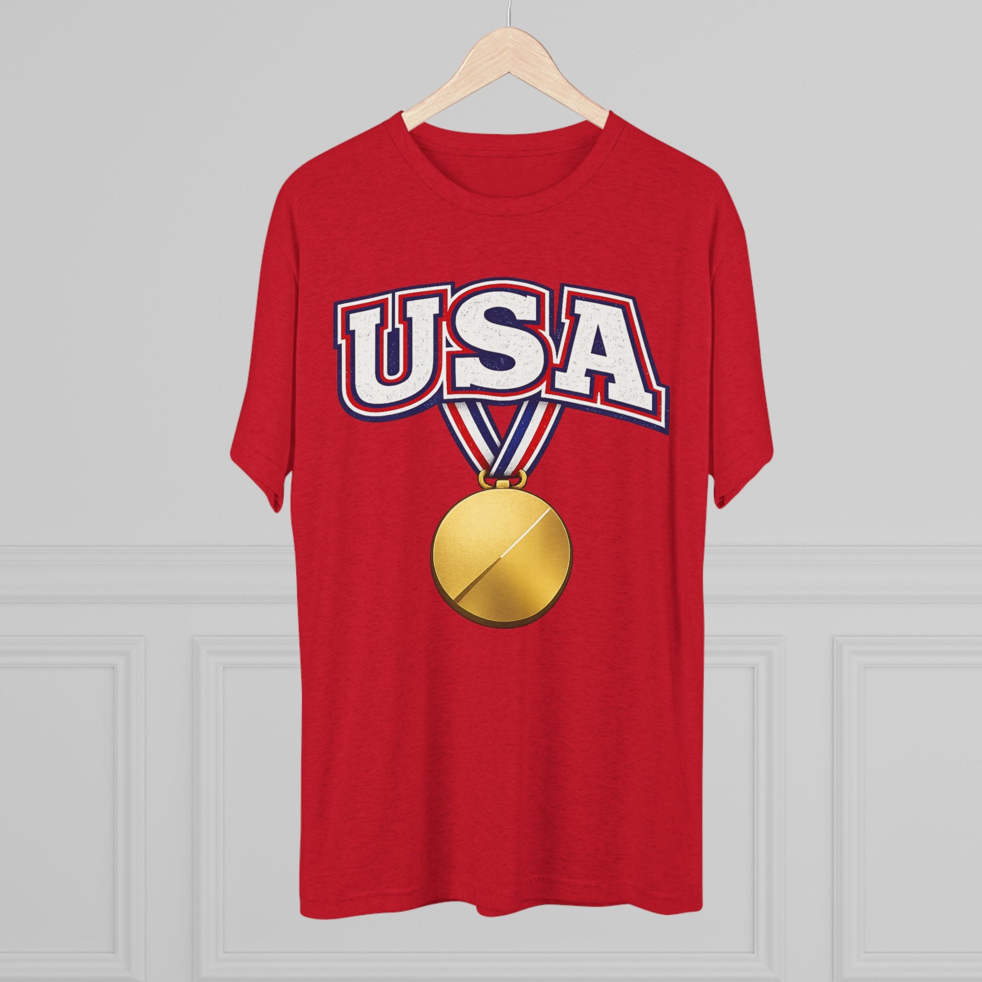 USA Medal Graphic Tee | Patriotic Sports Shirt, 4th of July Apparel