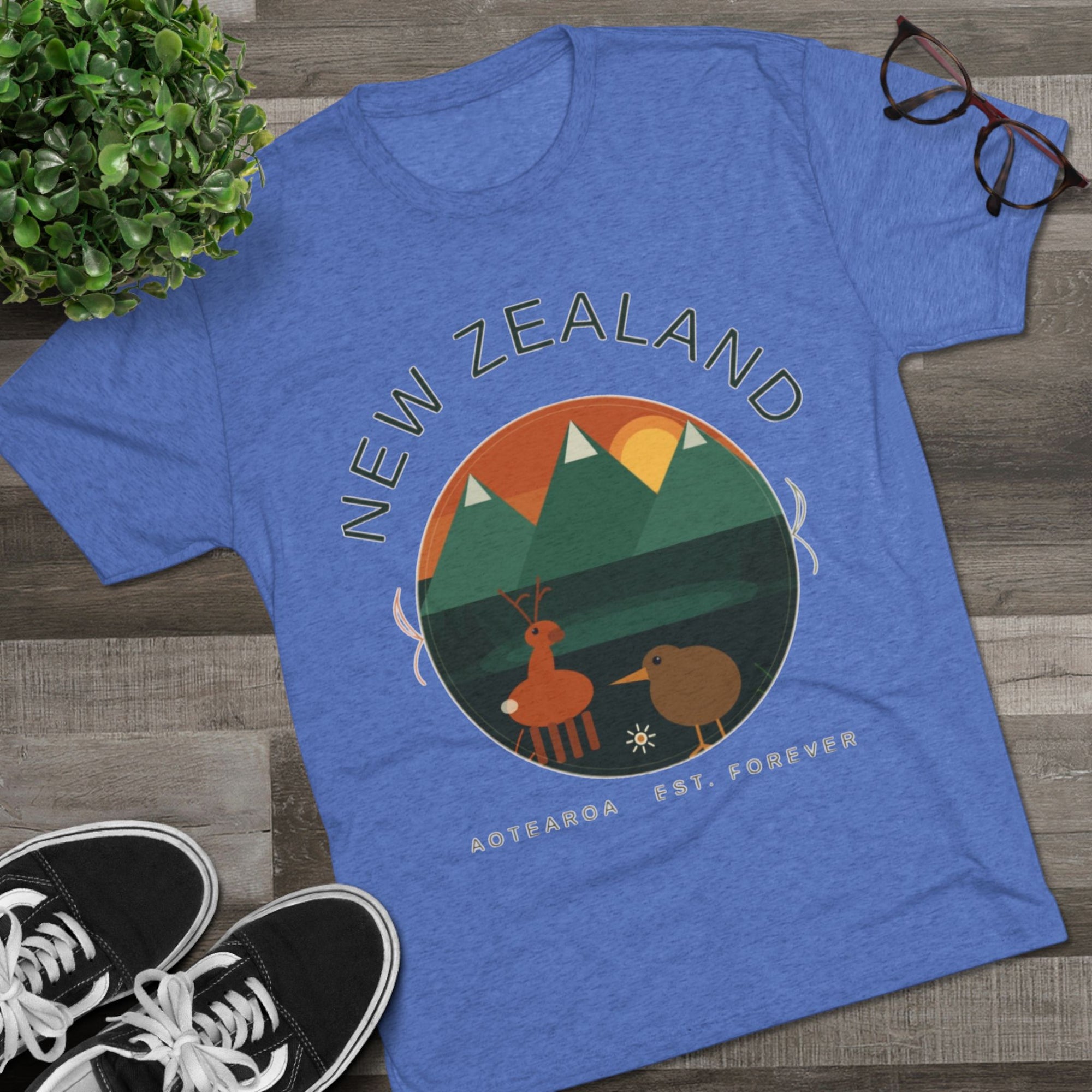 Aotearoa New Zealand Tri-Blend Tee, Classic Soft Shirt for Men &amp; Women, Kiwi Travel Top, Vintage Tshirt, Souvenir