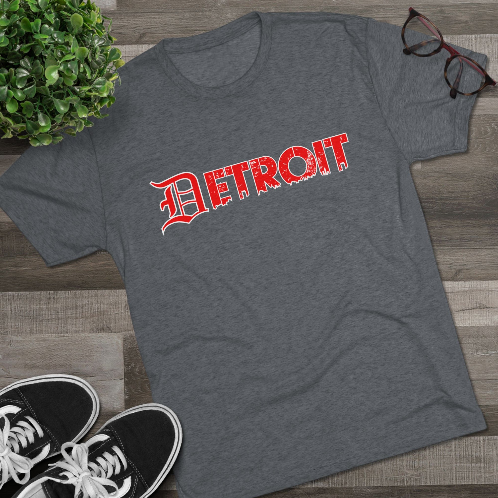Detroit Triblend T-Shirt | Old English Detroit Tee | Super Soft Vintage Detroit Shirt | Premium Detroit Streetwear | Motor City Tee