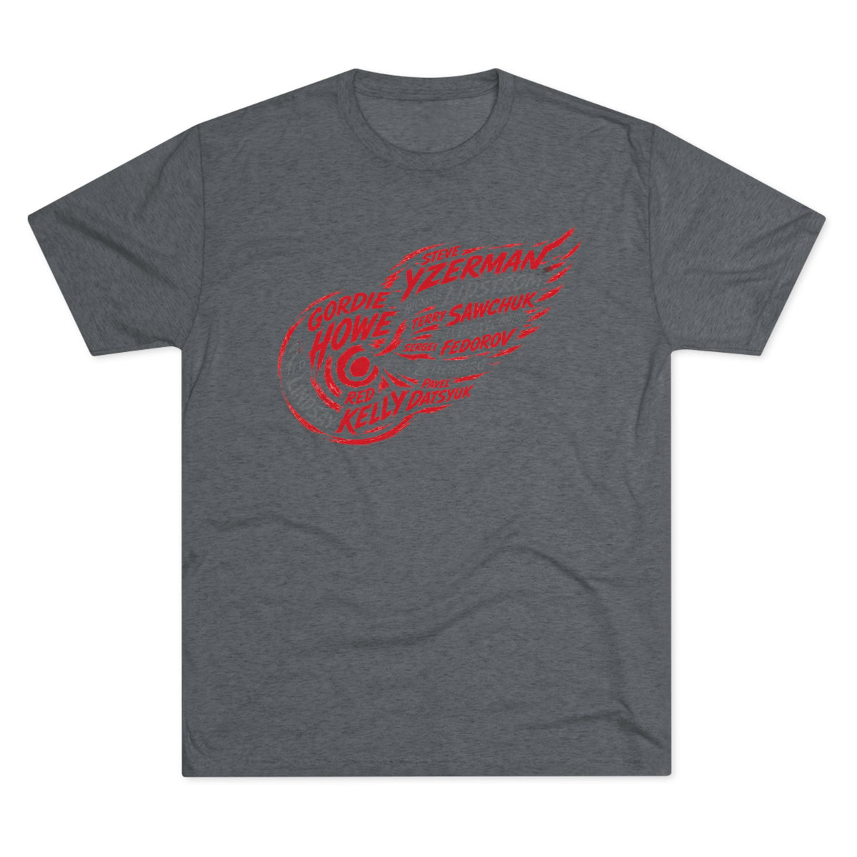 All-time Wings Names Vintage Sports Tee | Detroit Hockey Names Triblend Soft T-Shirt
