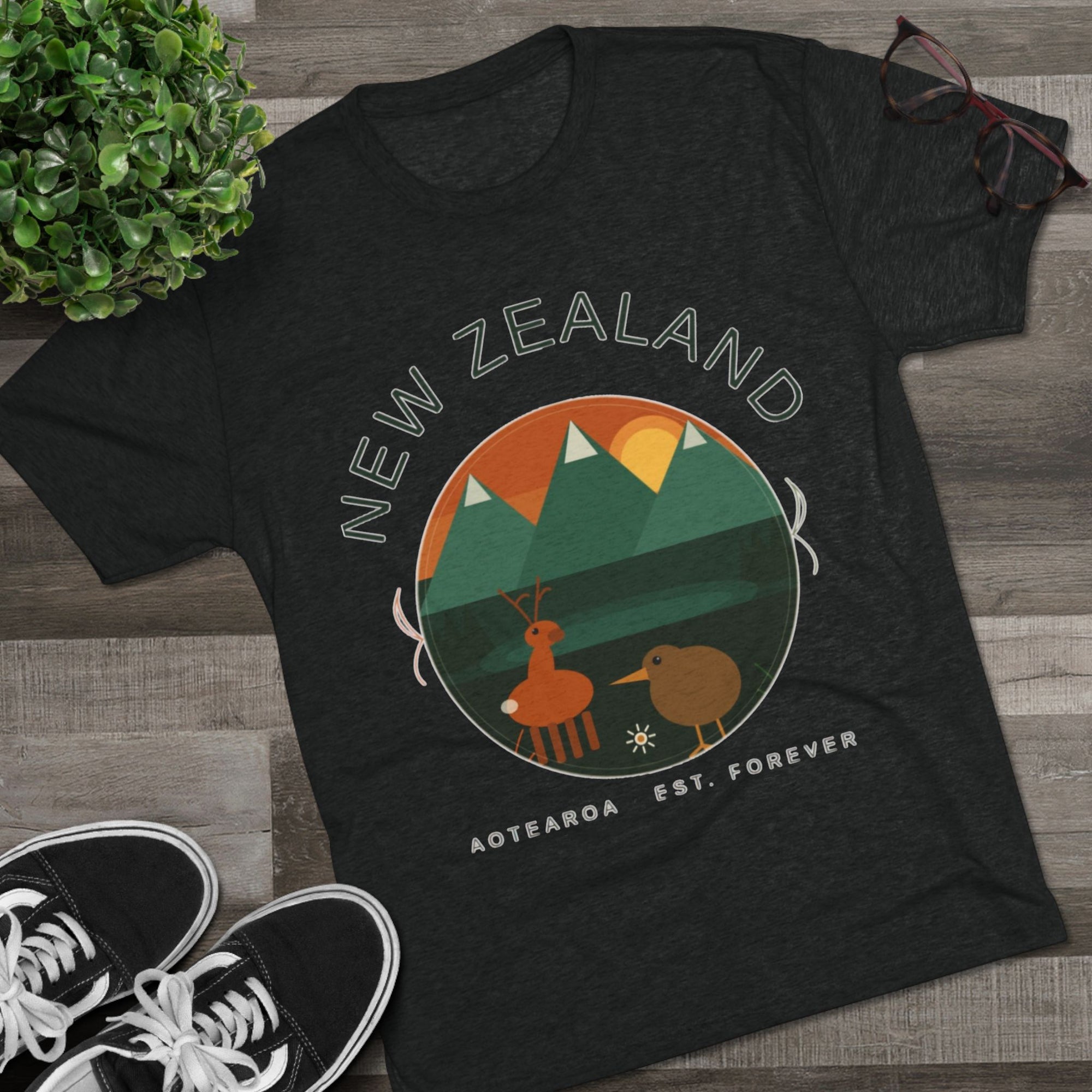 Aotearoa New Zealand Tri-Blend Tee, Classic Soft Shirt for Men &amp; Women, Kiwi Travel Top, Vintage Tshirt, Souvenir