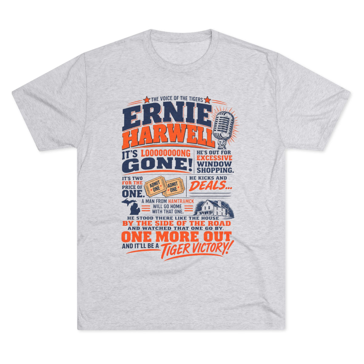 Ernie Harwell Vintage Sports Quote Tee | Detroit Baseball Legend Triblend Soft T-Shirt