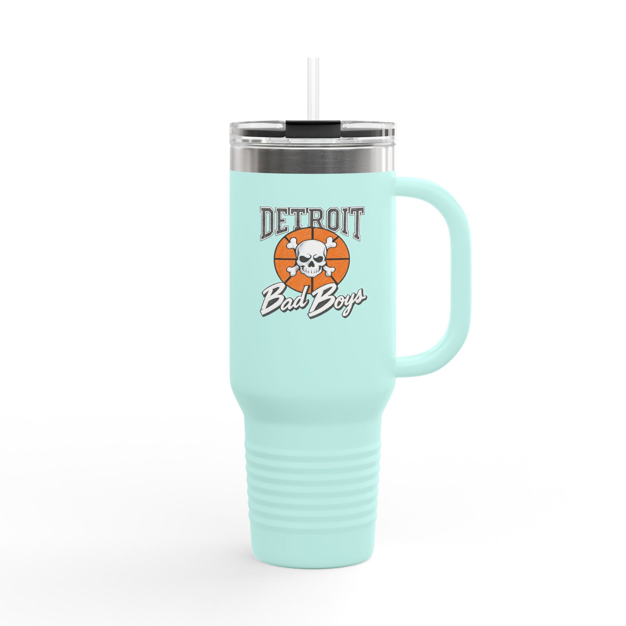 Bad Boys Detroit 40oz Tumbler | Stanley Style Cup | Detroit Basketball Tumbler | Retro Basketball Mug | Insulated Travel Mug | Pistons Cup