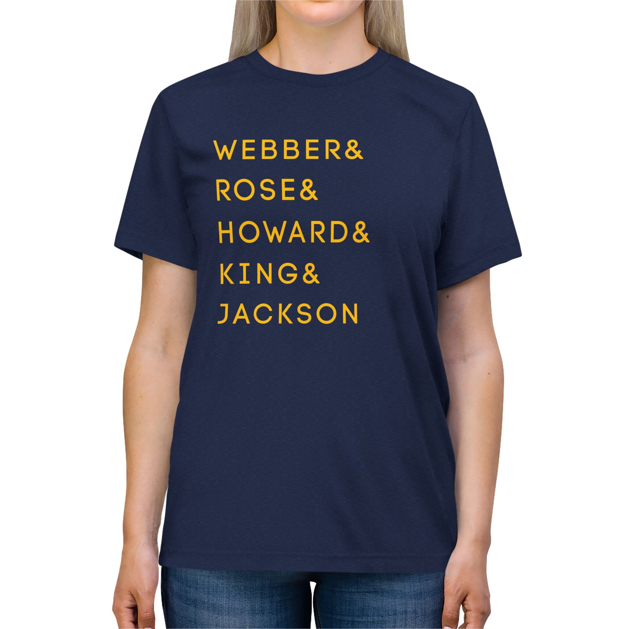 Fab 5 T-Shirt | Webber Rose Howard King Jackson Tee | Celebrity Name List Shirt | Michigan Basketball Shirt