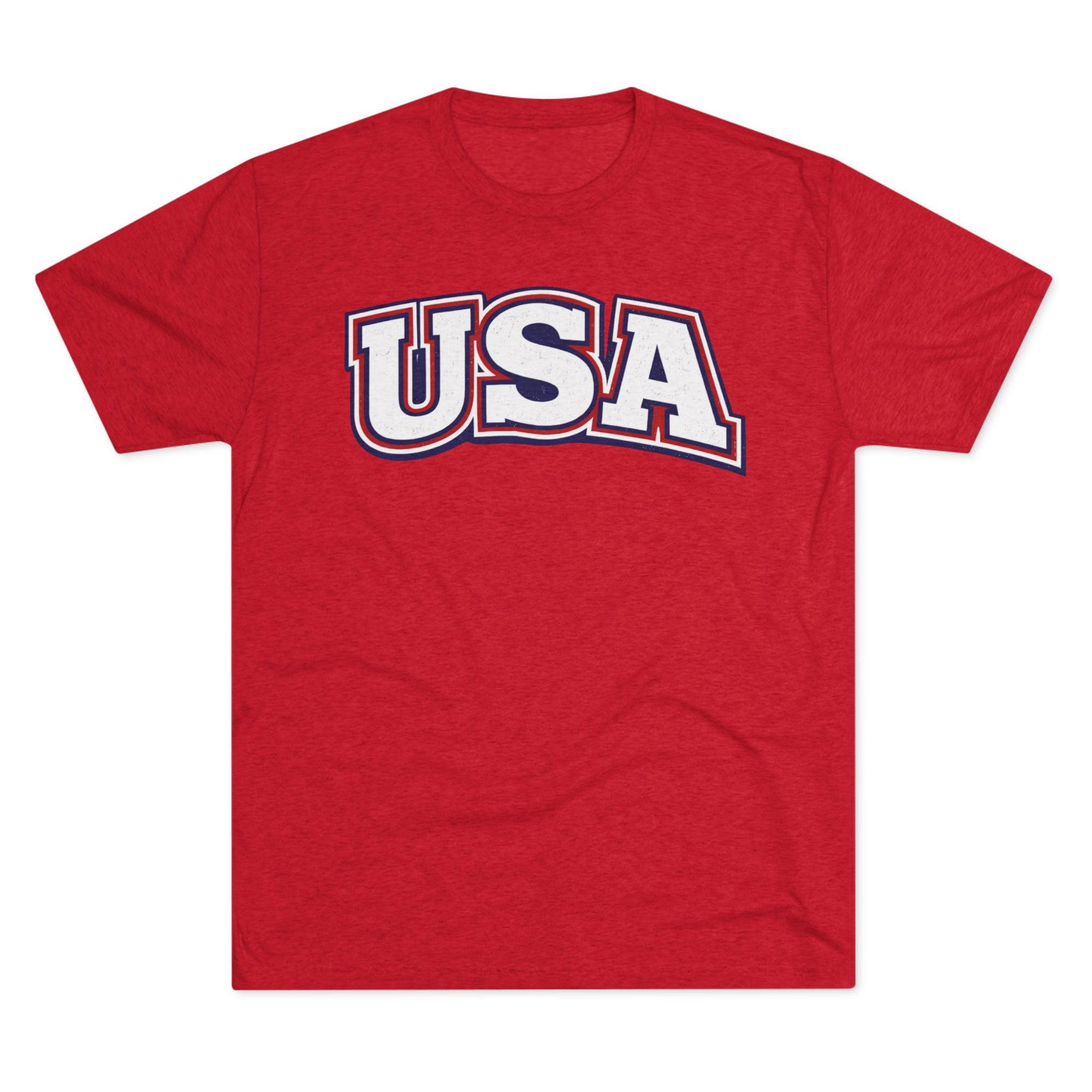 USA Retro Arch Tee | Patriotic Red White Blue Graphic Shirt
