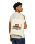 Historic Eastern Market Building Tote Bag | Canvas Market Scene Tote | Detroit Building Tote Bag
