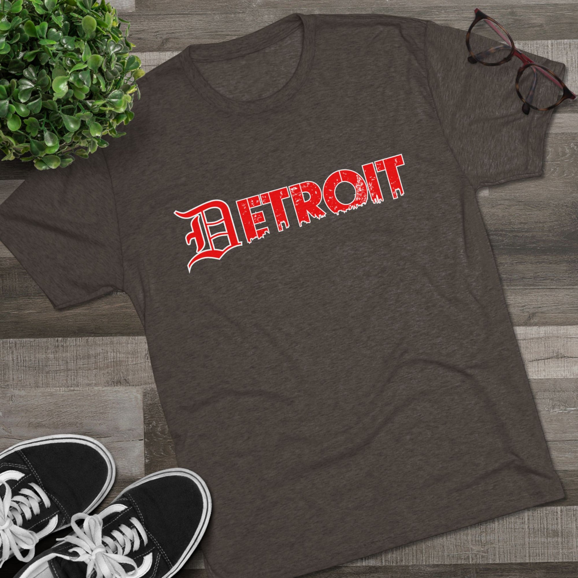 Detroit Triblend T-Shirt | Old English Detroit Tee | Super Soft Vintage Detroit Shirt | Premium Detroit Streetwear | Motor City Tee