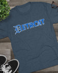Copy of Detroit Blue & White Triblend T-Shirt | Old English Detroit Tee | Super Soft Vintage Detroit Shirt | Detroit Streetwear | Motor City Tee