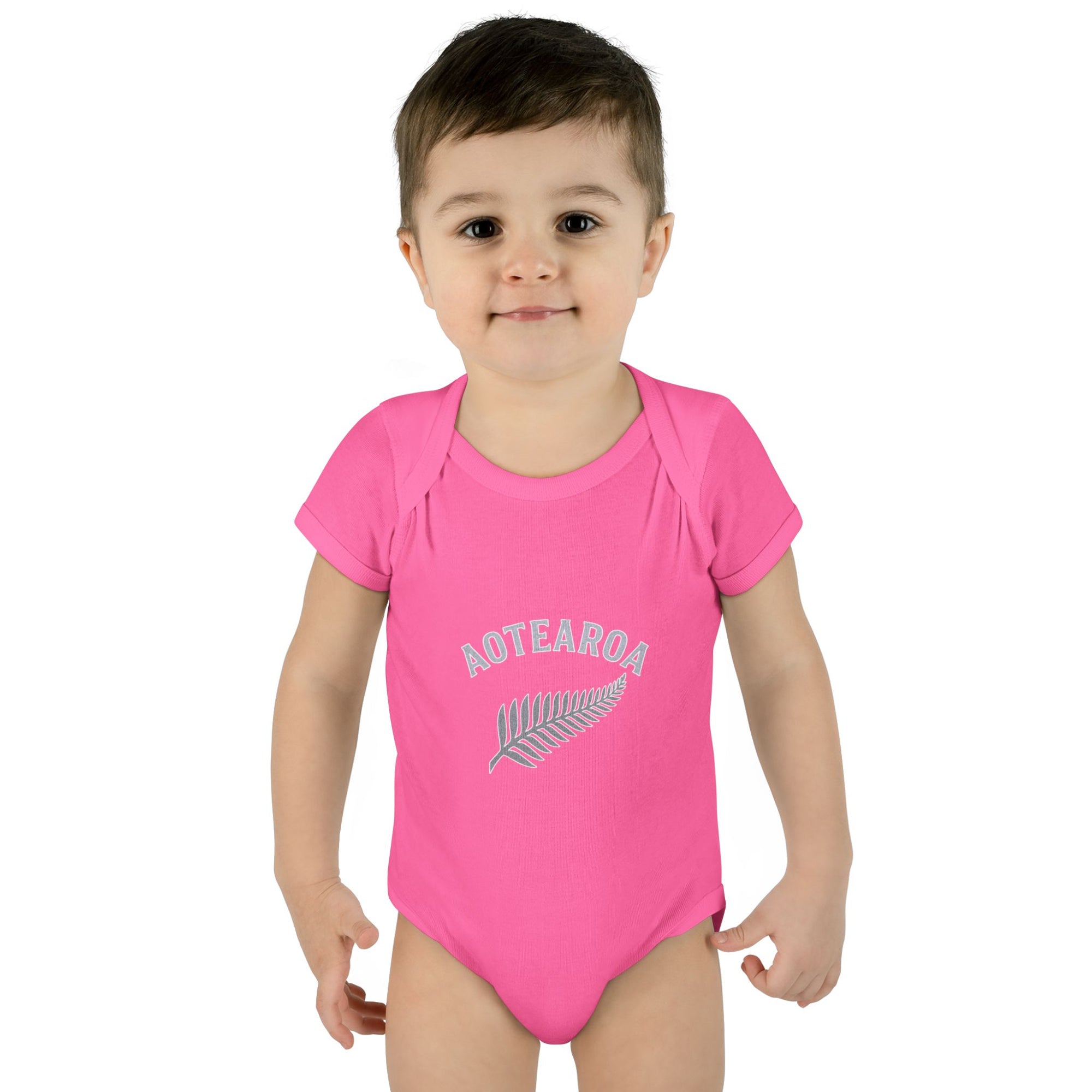 New Zealand Baby Onesie | Aotearoa Baby Outfit | Kiwi Infant Bodysuit | NZ Baby Clothes | Silver Fern Baby Gift