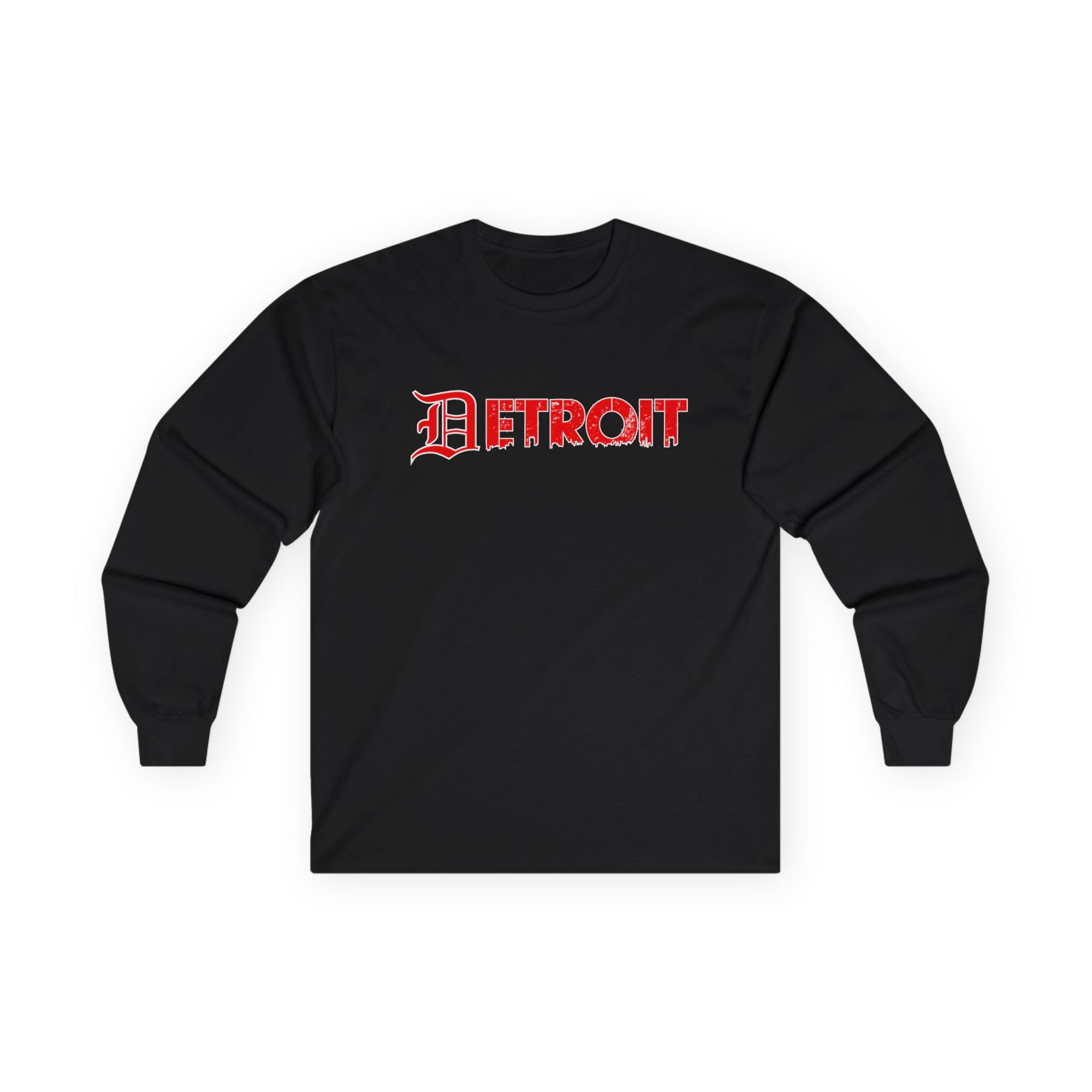 Detroit Old English Shirt | Detroit Gothic Tee | Red Black Detroit Shirt | Motor City Shirt | Detroit Streetwear Tee | Vintage Detroit Shirt