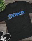 Detroit Blue & White Triblend T-Shirt | Old English Detroit Tee | Super Soft Vintage Detroit Shirt | Detroit Streetwear | Motor City Tee