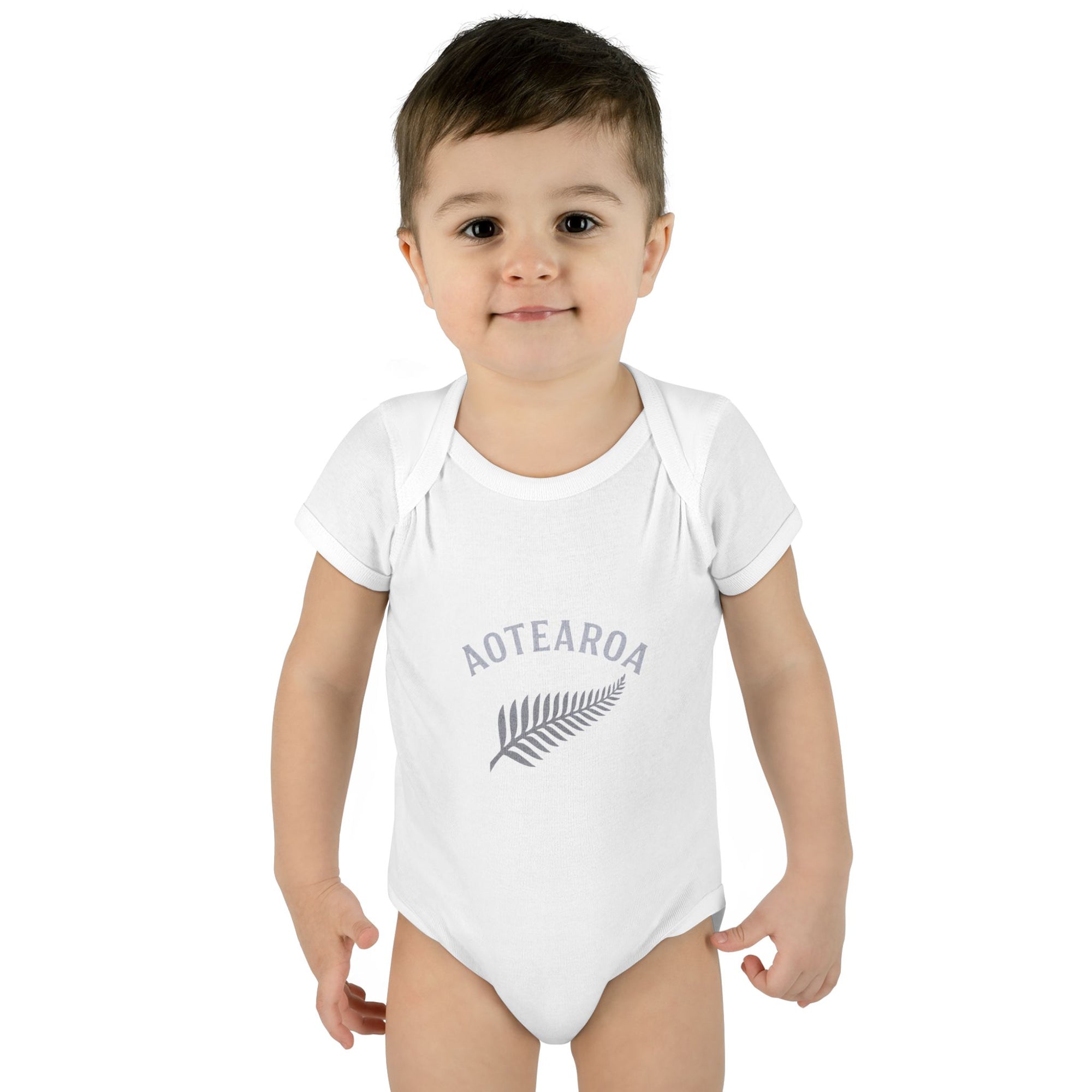 New Zealand Baby Onesie | Aotearoa Baby Outfit | Kiwi Infant Bodysuit | NZ Baby Clothes | Silver Fern Baby Gift