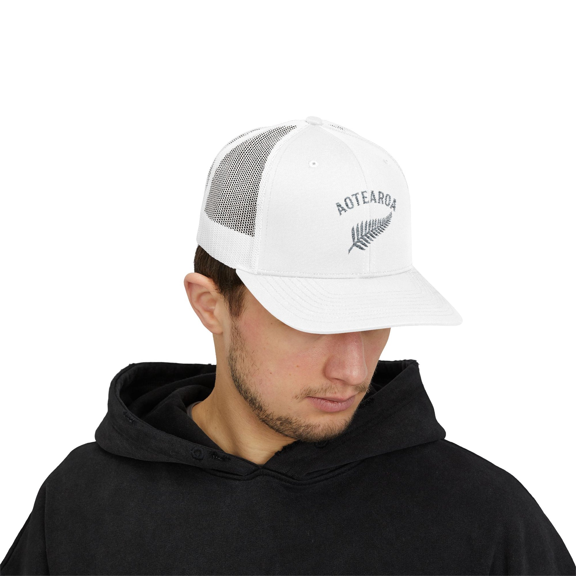 Aotearoa Hat Embroidered | Silver Fern Hat | New Zealand Cap | Kiwi Hat | NZ Pride Hat | Minimalist Snapback Trucker Hat