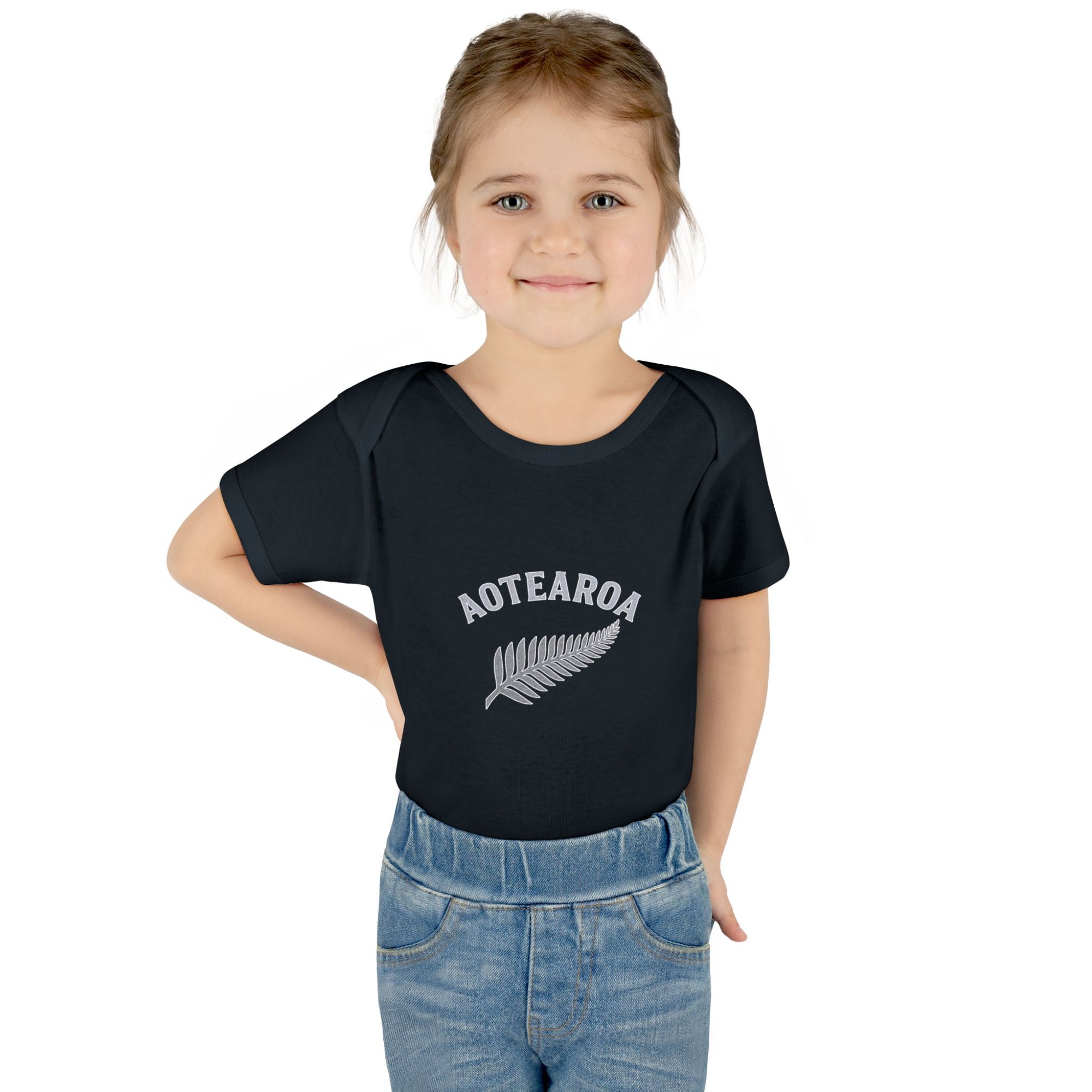 New Zealand Baby Onesie | Aotearoa Baby Outfit | Kiwi Infant Bodysuit | NZ Baby Clothes | Silver Fern Baby Gift