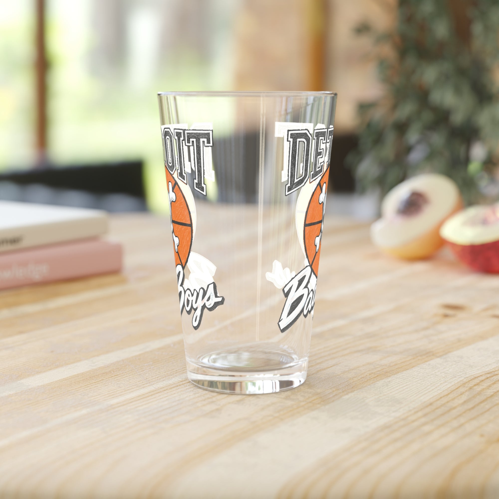 Detroit Bad Boys Skull Basketball Pint Glass | 16oz