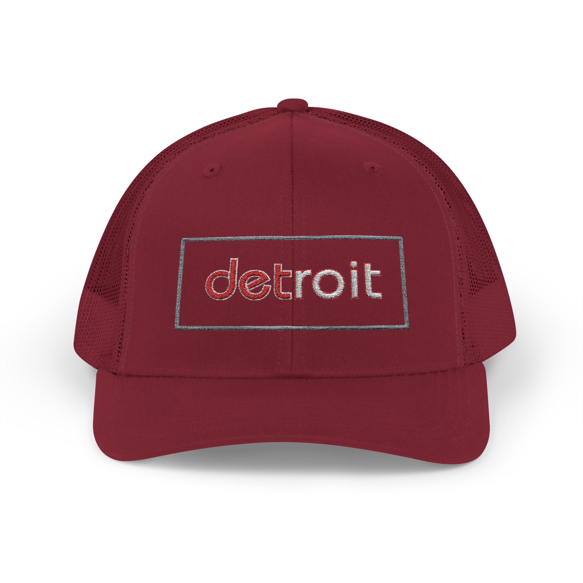 Detroit Hat Embroidered | Red White Detroit Cap | Lowercase Detroit Hat | Detroit Hockey Colors Hat | Minimalist Snapback | Trucker Hat